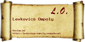Levkovics Ompoly névjegykártya